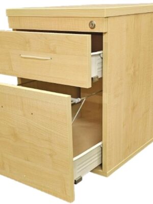 PED006 2 Drawe Mobile Pedestal Beech