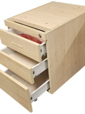 PED030 3 Drawer Fixed Pedestal Maple
