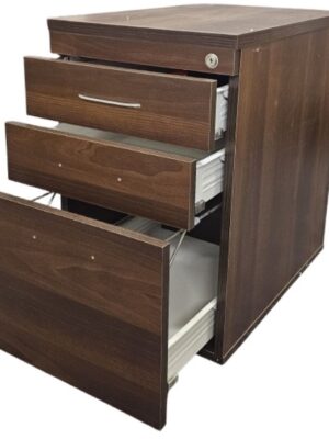 PED033 Evolution Old Style 3 Drawer High Mobile Pedestal Wenge