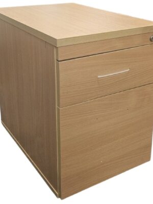 PED034 Mobile 2 Drawer Pedestal Beech