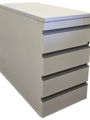 PED038 Desk Height 800d 4 Drawers Pedestal Grey