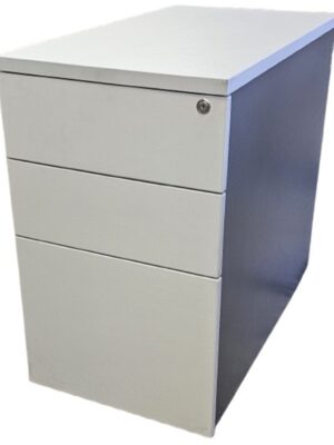 PED039 Desk Height Pedestal 800s Light Grey with Graphite Sides