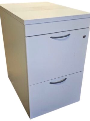 PED040 2 Drawer Filing Pedestal Light Grey