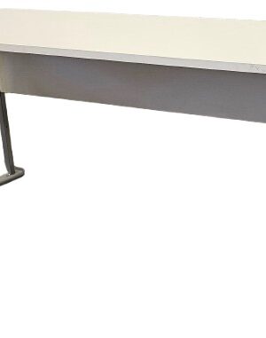 WH079 1800 X 700 White Desk with Silver Legs 25mm